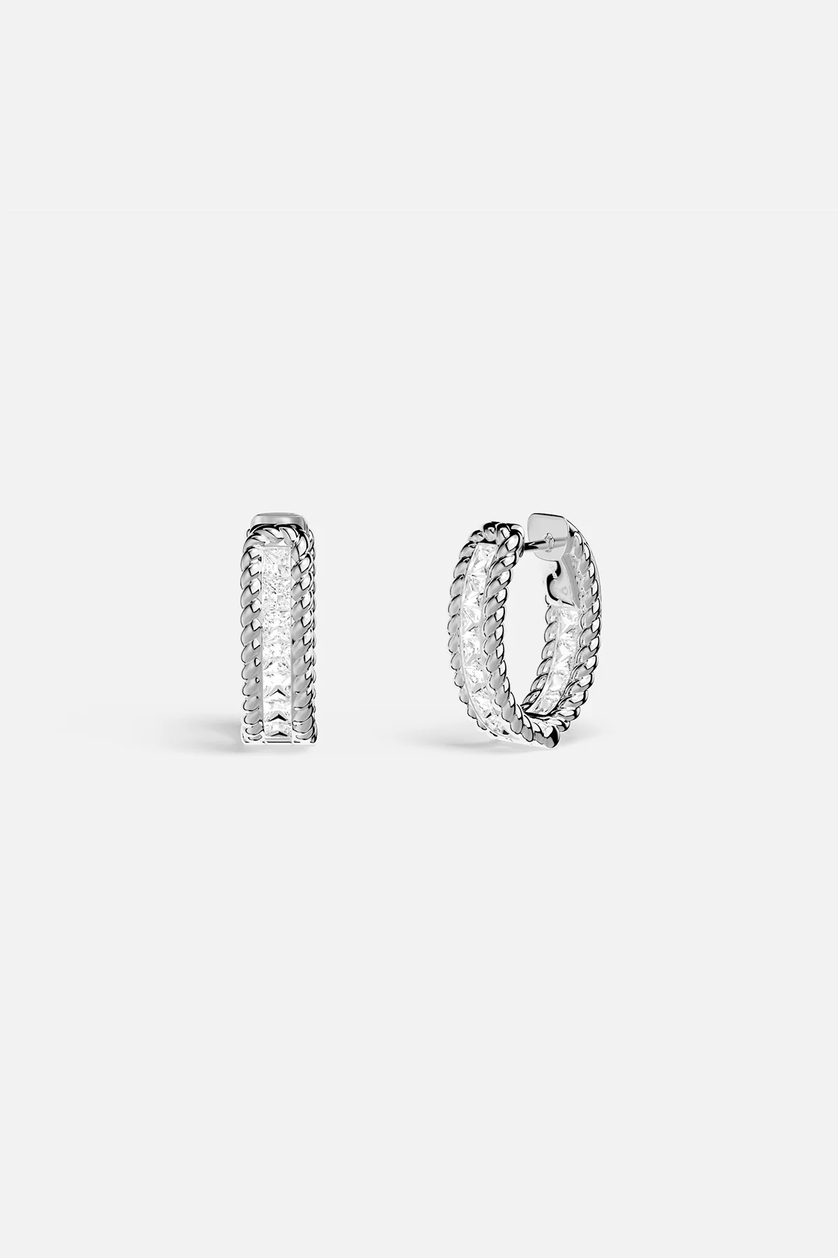 Torsade Pavé Hoop Earrings